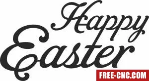 Happy easter sign - Free dxf for laser cutting and plasma