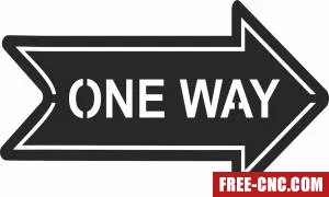 One way wall plaque sign direction - Free dxf files ready to cut