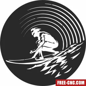 Surfer surfing clipart - Free dxf files ready to cut