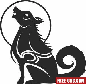 Wolf wall decor - Free dxf download