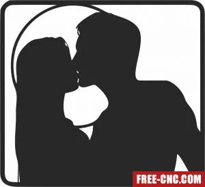 Couple kissing wall decor - Free dxf for laser cutting and plasma