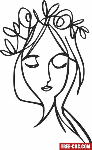 Line drawing women art - Free dxf files ready to cut