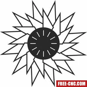 Decorative wall geometric clock - Free dxf download