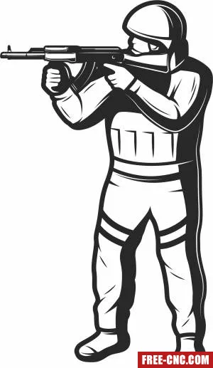 Soldier clipart - Free dxf files ready to cut