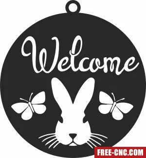 Happy easter egg bunny ornament - Free dxf download