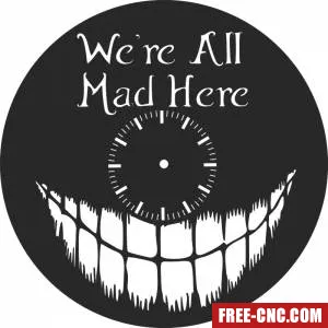 We're all made here wall clock - free dxf download