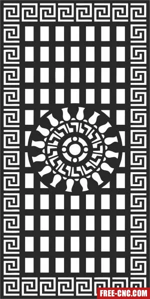 Door decorative wall pattern decorative screen wall - Free dxf files ready to cut