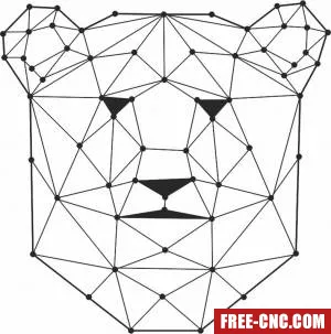 Geometric polygon bear head - Download free dxf for cnc plasma cutting