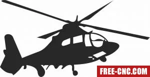 Helicopter aircraft silhouette - Free dxf for laser cutting and plasma