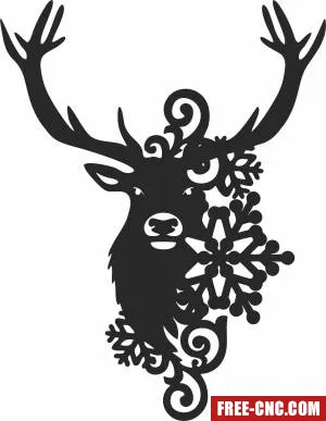 Christmas elk - Free dxf for laser cutting and plasma