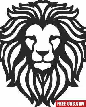 Lion face clipart - Free dxf files ready to cut