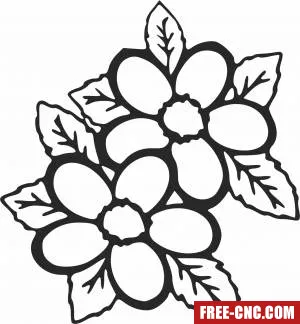 Floral flowers clipart - Download free dxf for cnc plasma cutting