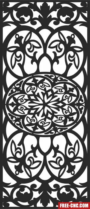 Wall screen decorative door wall screen pattern - Free dxf download