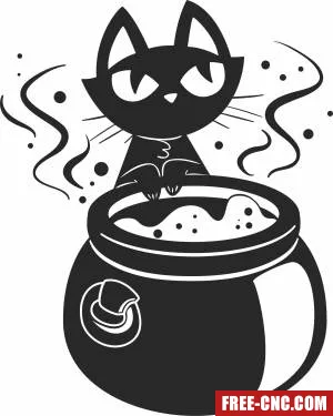 Halloween cut cauldron clipart - Free dxf files ready to cut