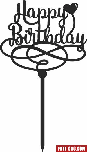 Happy birthday stake - Free dxf for laser cutting and plasma