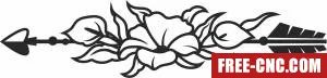 Floral arrow clipart - Free dxf for laser cutting and plasma