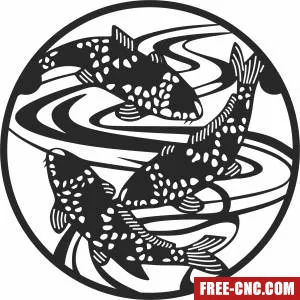 Koi fish wall art - Download free dxf for cnc plasma cutting