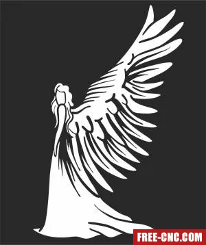 Beautiful fairy angel with big wings - Free dxf files ready to cut