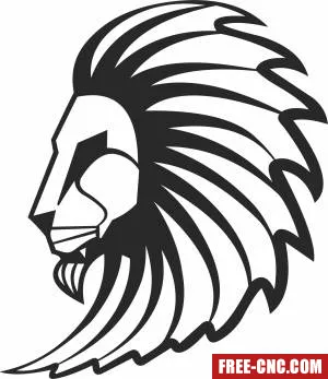 Lion face clipart - Free dxf files ready to cut