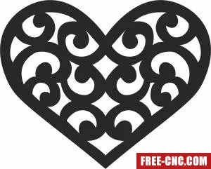 Valentine heart clipart - Download free dxf for cnc plasma cutting