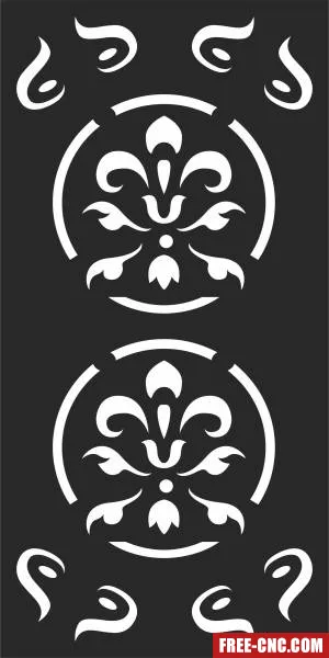 Floral decorative pattern panel wall screen - Download free dxf for cnc plasma cutting Floral decorative pattern panel wall screen - Download free dxf for cnc plasma cutting
