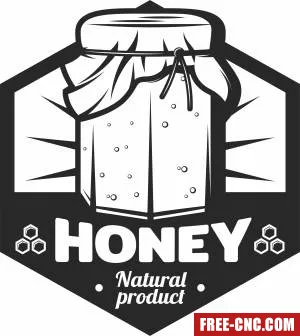 Bee honey jar logo - Free dxf download