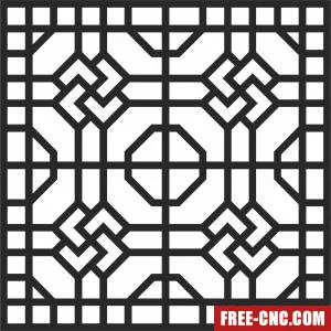 Screen pattern door pattern wall screen - Free dxf files ready to cut
