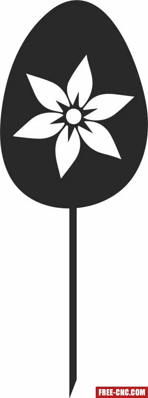 Easter egg flower stake clipart - Free dxf files ready to cut