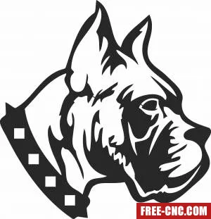 Boxer dog clipart - Free dxf for laser cutting and plasma