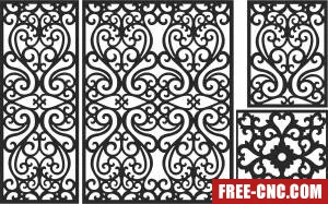Door screen wall - Free dxf download Door screen wall - Free dxf download