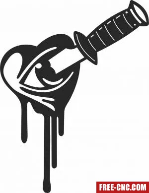 Knife on the eye cliparts - Download free dxf for cnc plasma cutting