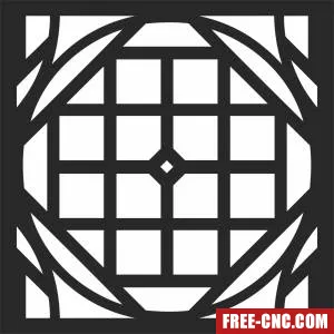 Screen pattern wall decorative screen - Free dxf download
