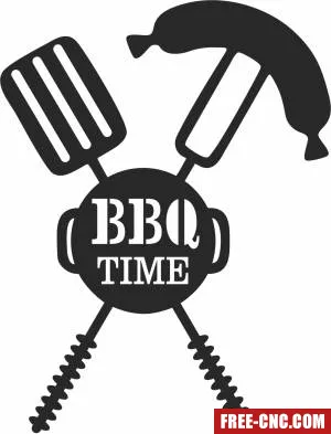 Bbq time wall sign - Download free dxf for cnc plasma cutting