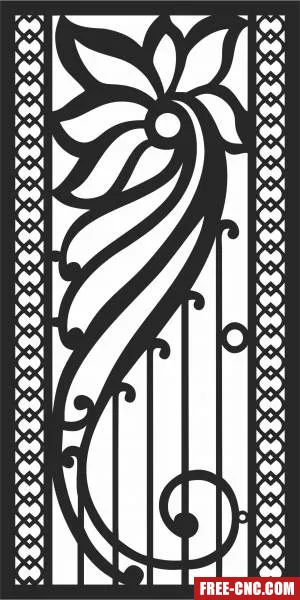 Decorative panel screen pattern partition - Download free dxf for cnc plasma cutting