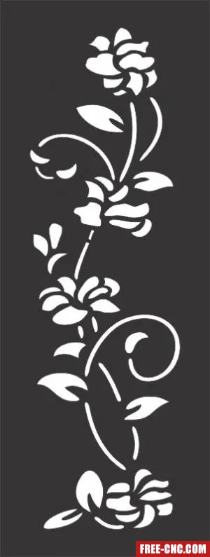 Decorative flower pattern wall screens panel for doors - free dxf download Decorative flower pattern wall screens panel for doors - free dxf download
