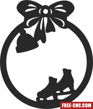 Christmas ski ornament - Free dxf files ready to cut