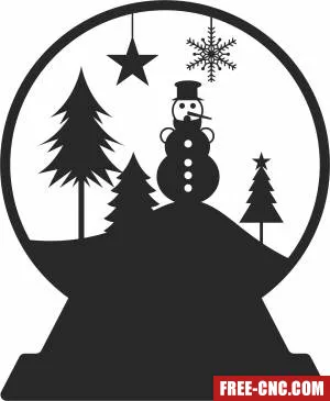 Snowman globe christmas - Download free dxf for cnc plasma cutting