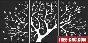 Tree panels wall decor art decor - Free dxf download