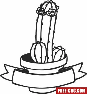 Cactus clipart wall decor - Free dxf files ready to cut