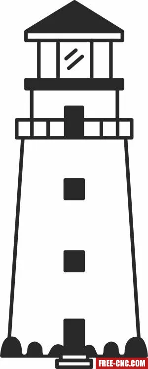 Lighthouse tower clipart - Free dxf download