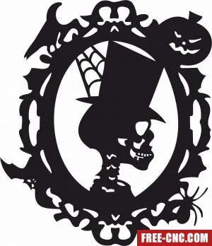 Halloween skull mirror horror - free dxf download