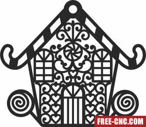 Ornament christmas house clipart - Free dxf files ready to cut Ornament christmas house clipart - Free dxf files ready to cut