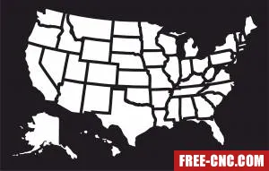 Us states map - Free dxf for laser cutting and plasma