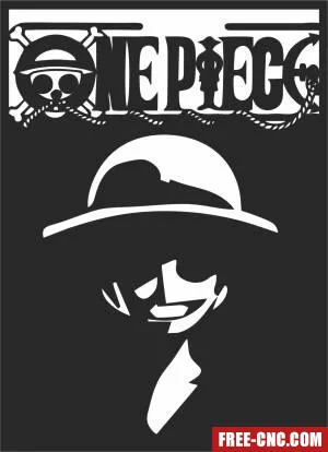 One piece luffy logo vector - Free dxf for laser cutting and plasma