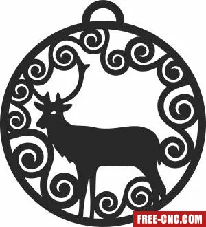 Deer christmas ornaments tree decoration - Free dxf for laser cutting and plasma