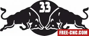 Bull 33 logo - free dxf download