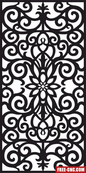 Decorative panel door wall screen pattern - Free dxf files ready to cut