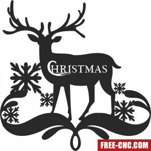 Christmas deer wall art - Free dxf files ready to cut