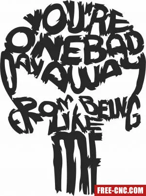 Wordings punisher skull cliparts - Free dxf files ready to cut