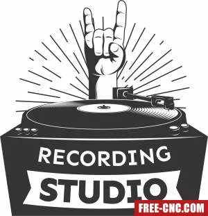 Music recording studio logo sign - Free dxf files ready to cut